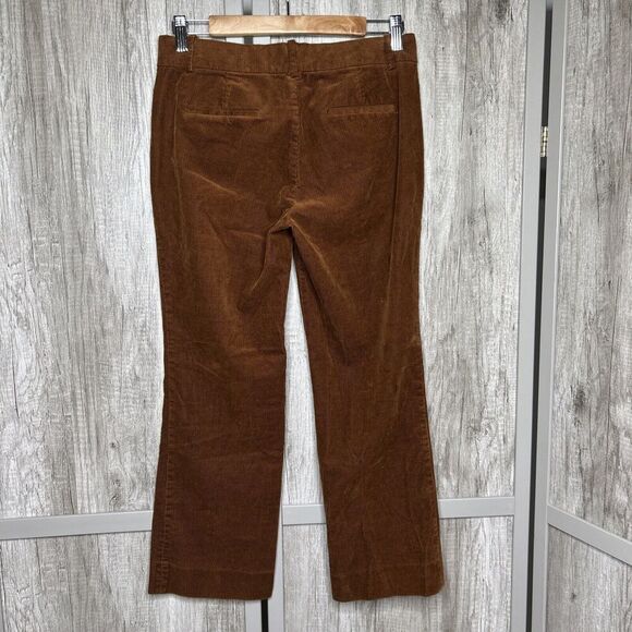 J Crew Corduroy Flare Pants Cropped Brown Color Zip Pockets Size 2 - Picture 5 of 8